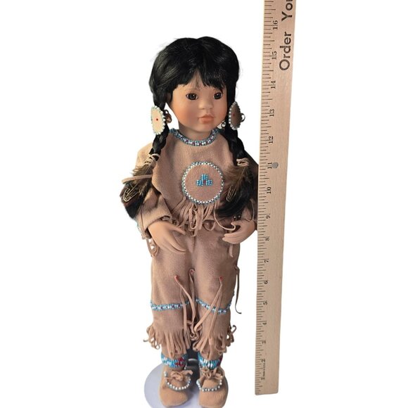 Linda Mason American Diary Doll Native American Indian 1991 Vintage Porcelain - Picture 8 of 13